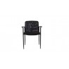 Silla de oficina negra, con respaldo calado