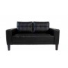 Love seat capitonado en piel negra